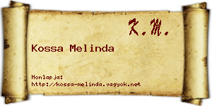Kossa Melinda névjegykártya
