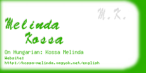 melinda kossa business card